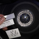 Volkswagen steering wheel with sequin crystal and diamond car logo decoration
