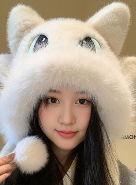 环球影城无牙仔毛绒雷锋帽