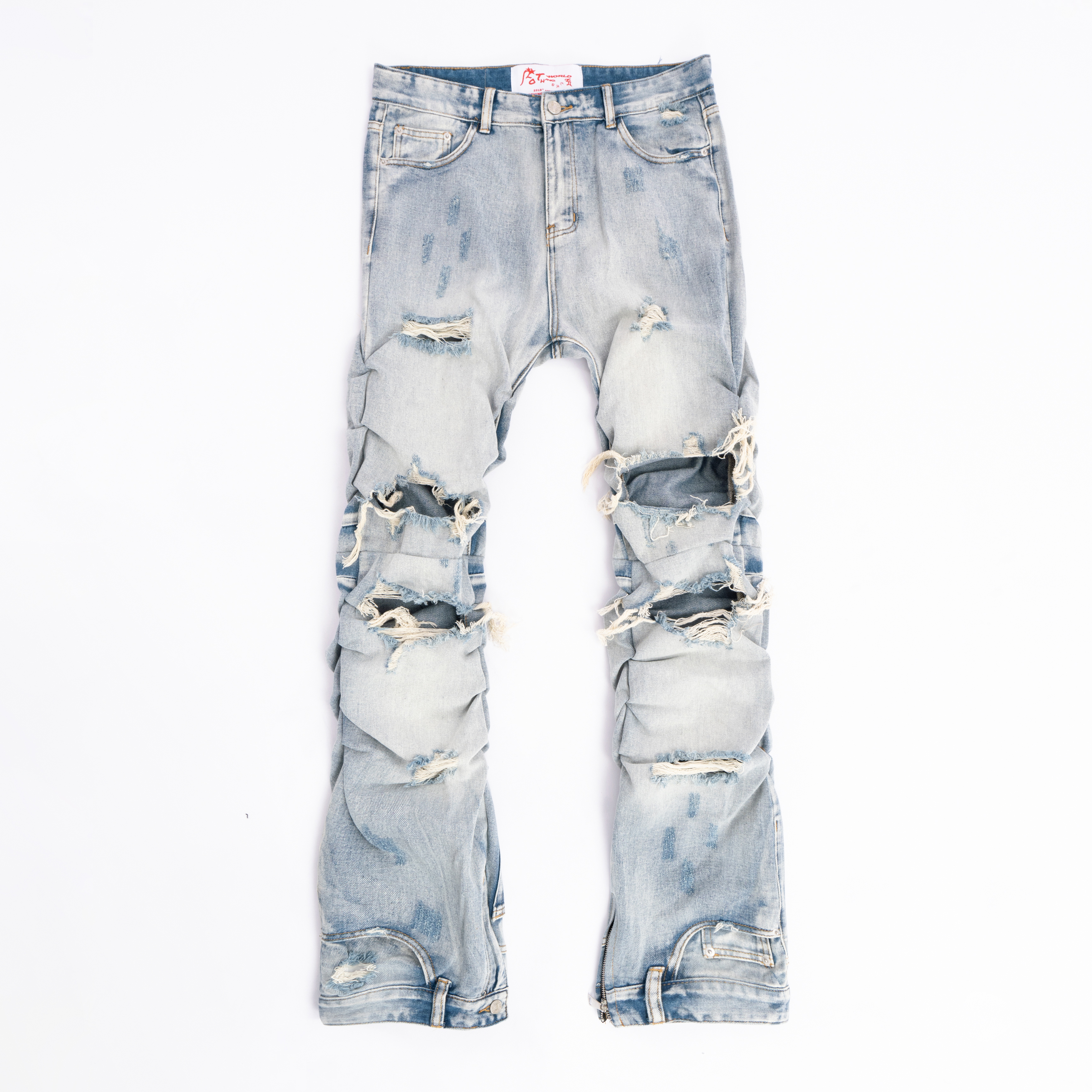 新品 】 NOTHINGNESSWORLD Graffiti king牛仔裤- Damaged Jeans Top
