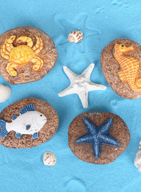 地中海风树脂创意鱼拍摄家居石头