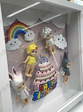 宜家画框手办盲盒收纳方形摆台