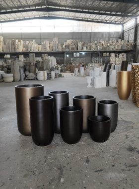 金箔玻璃钢摆件落地花瓶新品上架