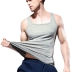 Áo thun nam cổ vuông cotton Slim thể thao thanh niên thể dục thể thao bó sát thở dốc cáp đáy mùa hè - Áo vest cotton