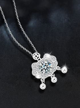 s925银莫桑钻饰品新中式缎带