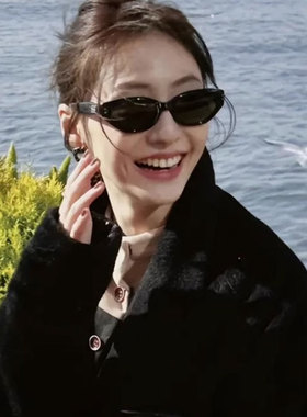 清冷复古猫眼墨镜女优雅高级感