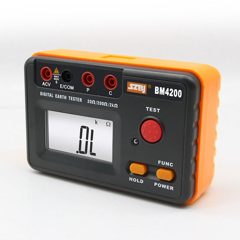 滨江BM4200数字接地电阻测试仪2000Ω接地摇表防雷测试仪-图1