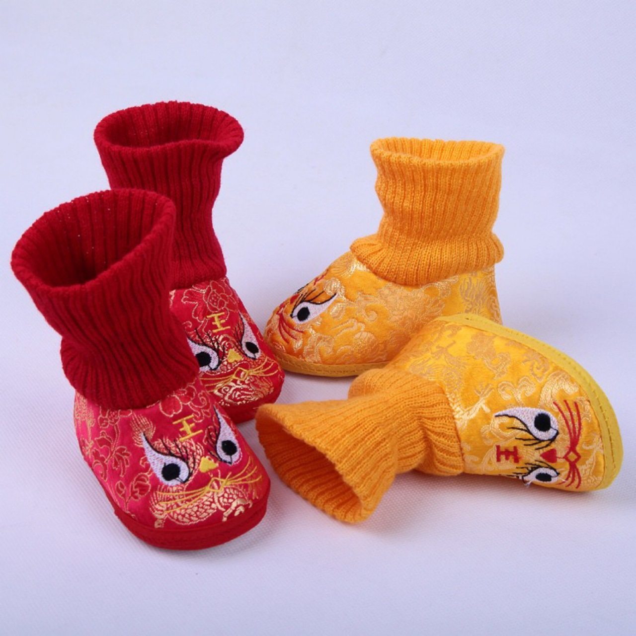 婴儿眉眼鞋宝宝老虎头鞋满月百天绸缎鞋春秋婴幼儿软底防滑学步鞋,淘宝优惠券,粉丝福利购,淘宝优惠卷