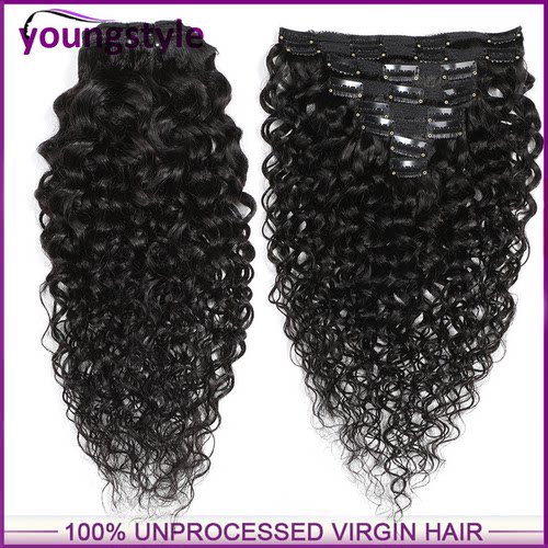 Peruvian Water Wave Clip in human hair extensions120g卡子发 - 图3