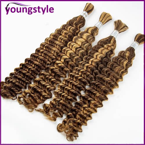 P4/27# Deep Wave Hair Bulk Brazilian Human Hair For Braiding - 图3