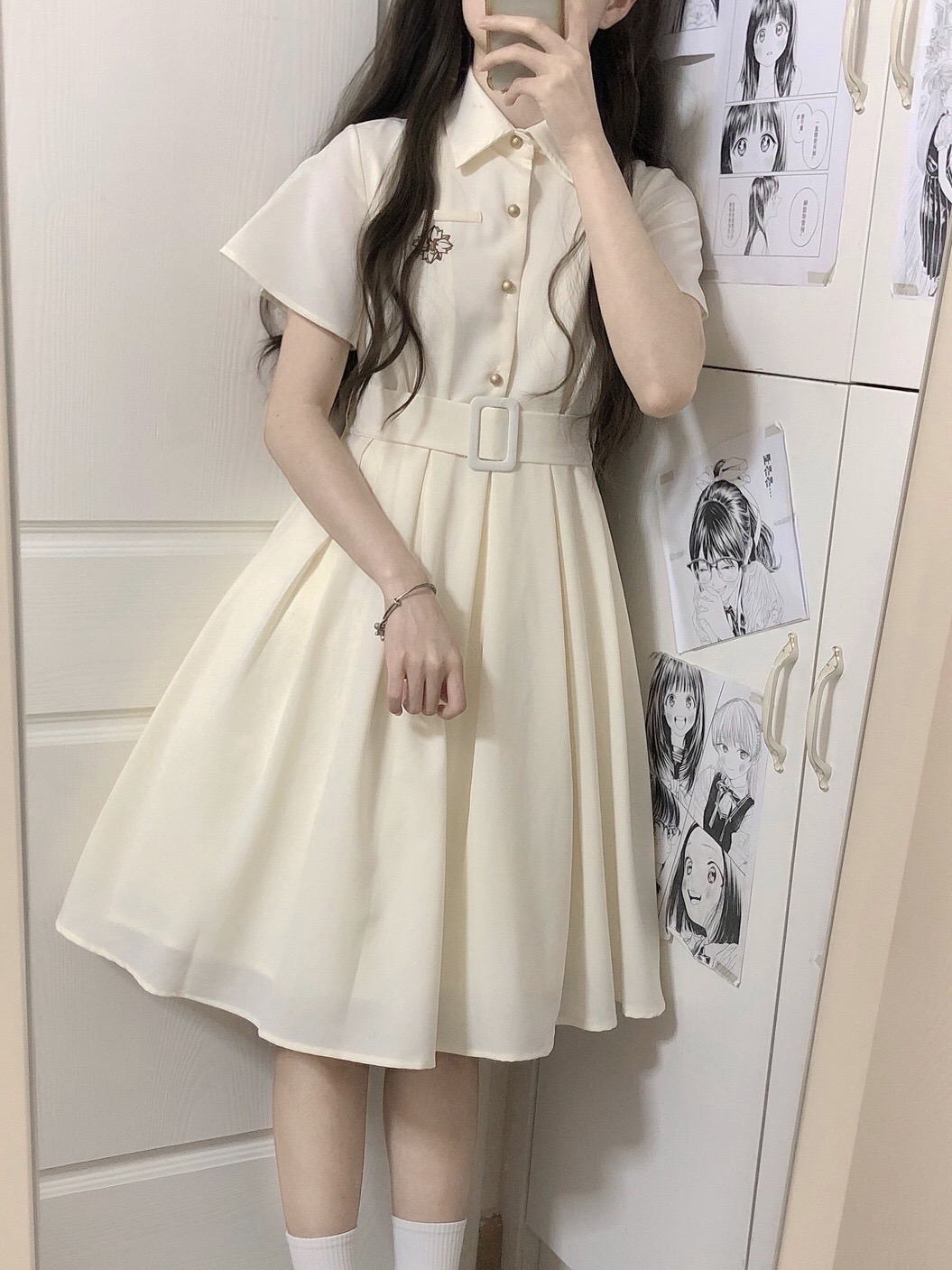 奶方露露jk盛夏服 一条质感满分的小裙子 七月熙 优雅天丝连衣裙 - 图1