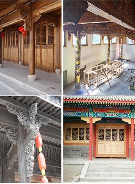 柱子仿古建筑寺庙门楣东阳木雕