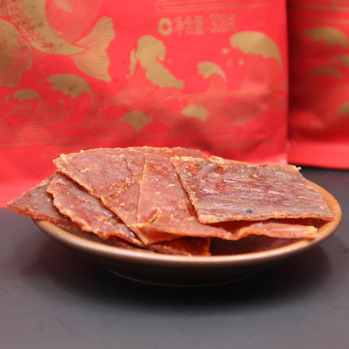 包邮靖江特产正宗原厂双鱼牌猪肉脯308g负片自然片200g休闲零食品 - 图1