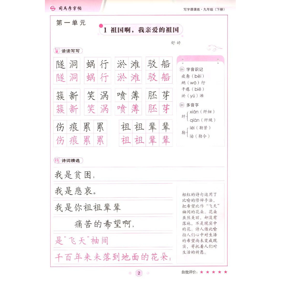 2026春司马彦字帖写字课课练九年级下册语文人教版 初中9九下语文教材同步练字帖状元学霸写字课生字抄写本描红本临摹本默写摹写本,淘宝优惠券,粉丝福利购,淘宝优惠卷