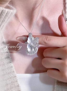 Qn Jewelry/爱神丘比特 高冰水沫玉通透925纯银小天使项链A18