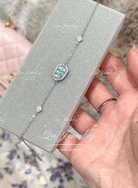 Qn Jewelry/ 月下金枝 天然a货翡翠叶子s925纯银手链A81