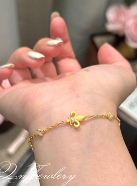 QnJewely爱丽丝鸢尾花 拉丝s925纯银手链