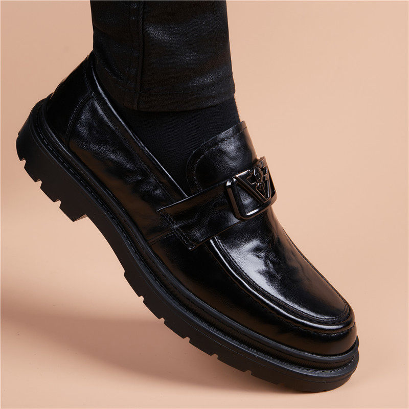 休闲皮鞋男商务正装真皮2024新款潮流百搭男鞋英伦青年一脚蹬鞋子,淘宝优惠券,粉丝福利购,淘宝优惠卷
