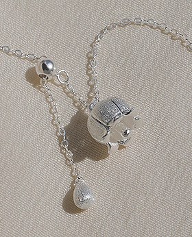 999纯银拉丝铃兰花流苏项链女轻奢高级感时尚古风花朵锁骨链饰品