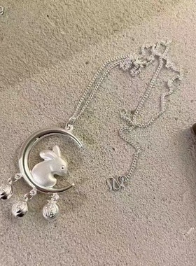 足银999婴儿生肖兔子纯银宝宝长命锁吊坠儿童男女小孩子礼物满月