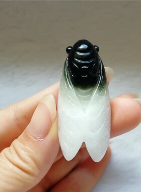 天然独山玉竹节蝉吊坠步步高升