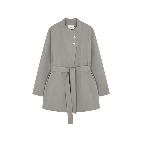 沫晗依美轻通勤复古简约宽松舒适长袖风衣2026春夏新款中长款风衣 - 图3