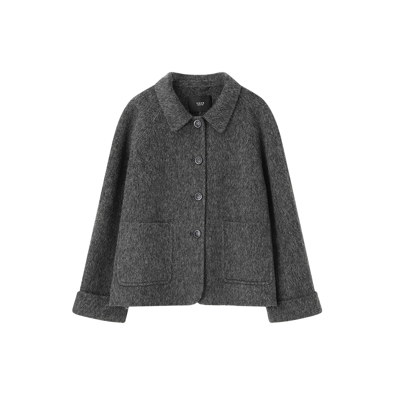 沫晗依美含羊驼桑蚕丝绵羊毛双面呢外套25冬季翻领气质美拉德大衣,淘宝优惠券,粉丝福利购,淘宝优惠卷