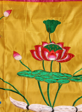 佛光普照桌围 莲花 桌布 桌裙 佛堂装饰 寺院用品 刺绣