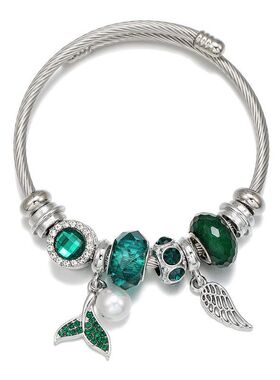 鱼尾手镯女简约批发镶钻手串吊