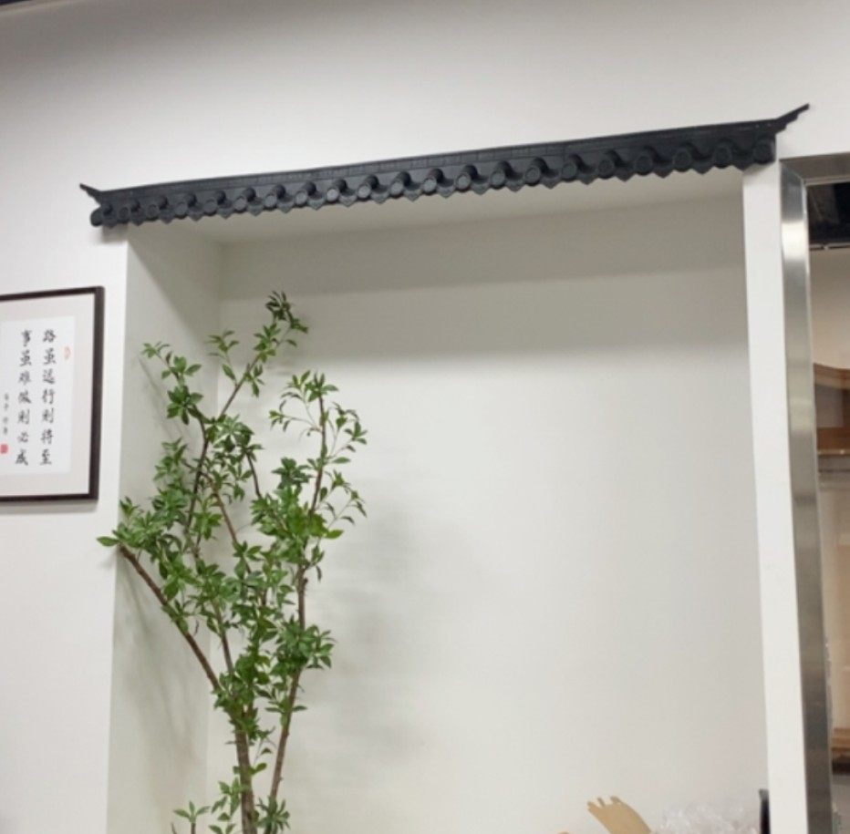 仿古瓦屋檐底部带封板墙面免架子装饰瓦塑料瓦门头单面古建中式瓦_虎窝淘
