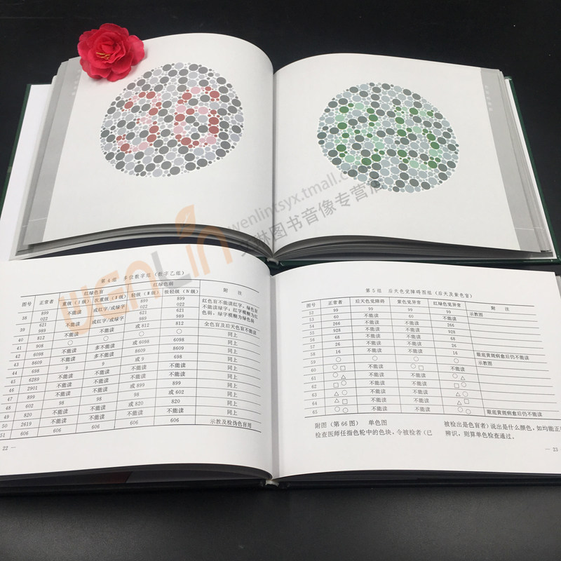 色盲检查图 第5五版+色觉检查图 第3三版 2本套装 人民卫生出版社 色盲色弱色觉测试检查图标图谱 驾照考试 体检征兵验兵