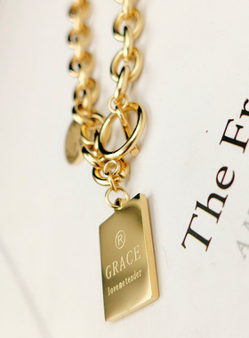 欧美风穿搭潮流字母项链