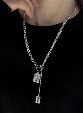 长款钛钢卫衣项链女ins小众女