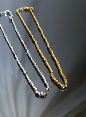 八方来财项链女钛钢小众碎金几两