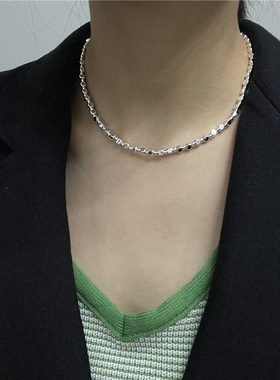 小方块碎银几两夏季脖颈项链