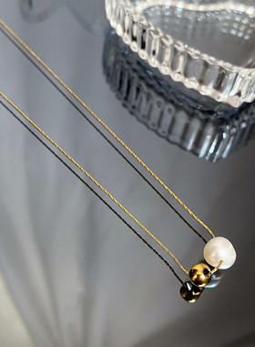 单颗珍珠高级风锁骨链时尚小众