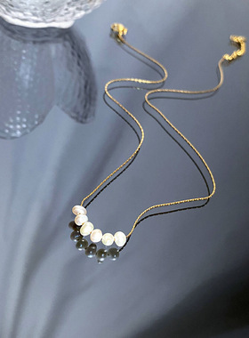 冷淡高级感时尚简约钛钢珍珠项链