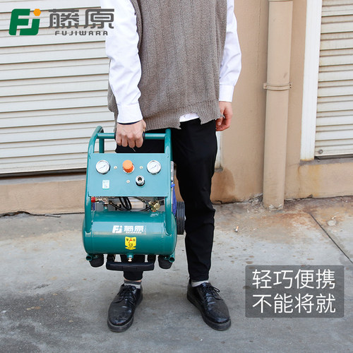 藤原空压机小型便携式高压空气压缩机储气罐低音打气220v无油气泵 - 图3