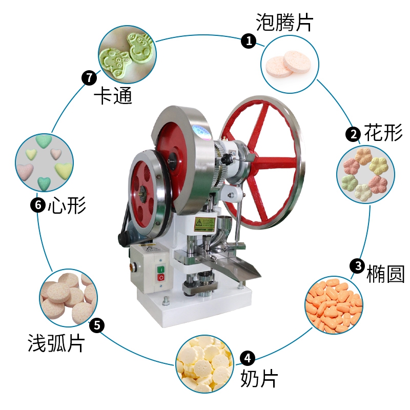 异形奶片小猪佩奇中药材豆浆粉钙片家用实验用单冲压片机带模具 - 图2