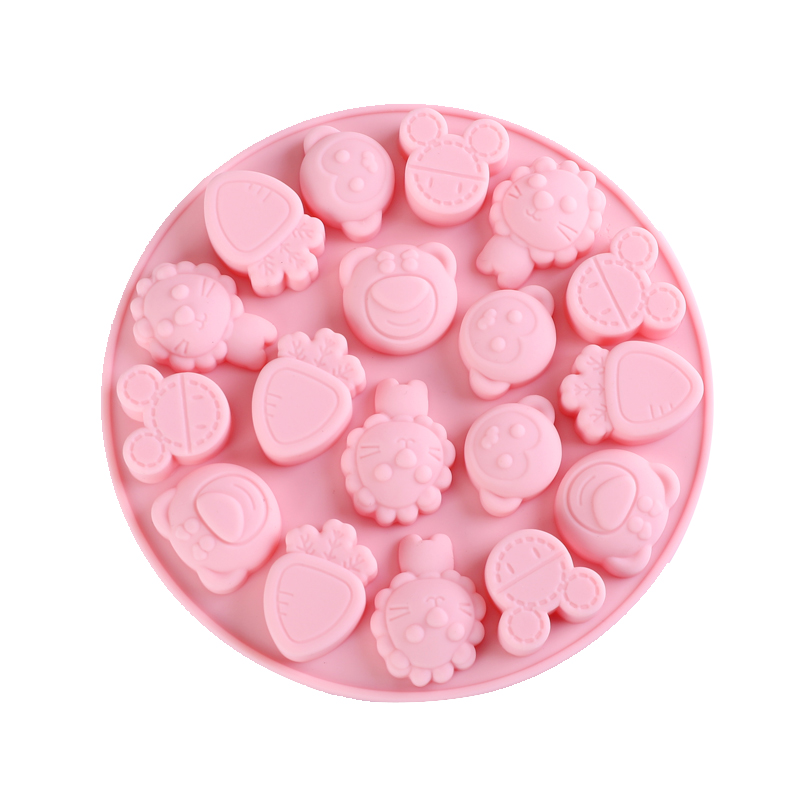 卡通圆形可爱萌物软糖QQ糖巧克力模具食品级耐高温儿童手工课工具 - 图3