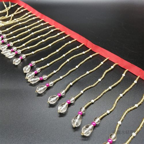 精美婚服吊坠饰品钉珠水晶珍珠流苏织带花边吊窗帘 婚纱服diy辅料 - 图1