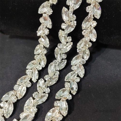 DIY花式钻链手缝水钻链 衣领装饰链条配件肩部西装材料服装饰配件 - 图1