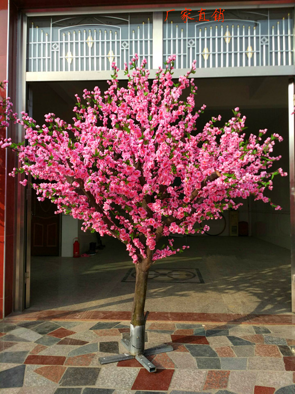 仿真桃花树樱花枝大型盆栽婚庆新年装饰许愿树客厅室内道具仿真树 - 图2