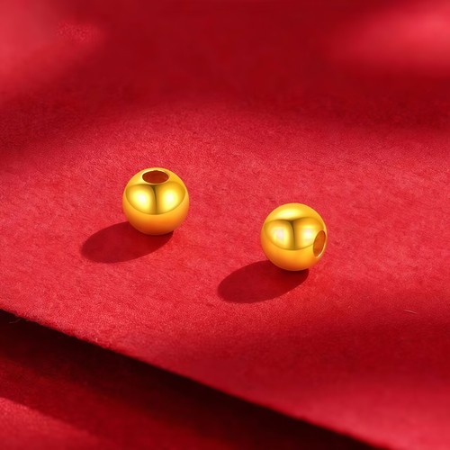 足金999小金珠黄金转运珠手串隔珠古法纯金手链散珠猫眼珠小金豆 - 图2