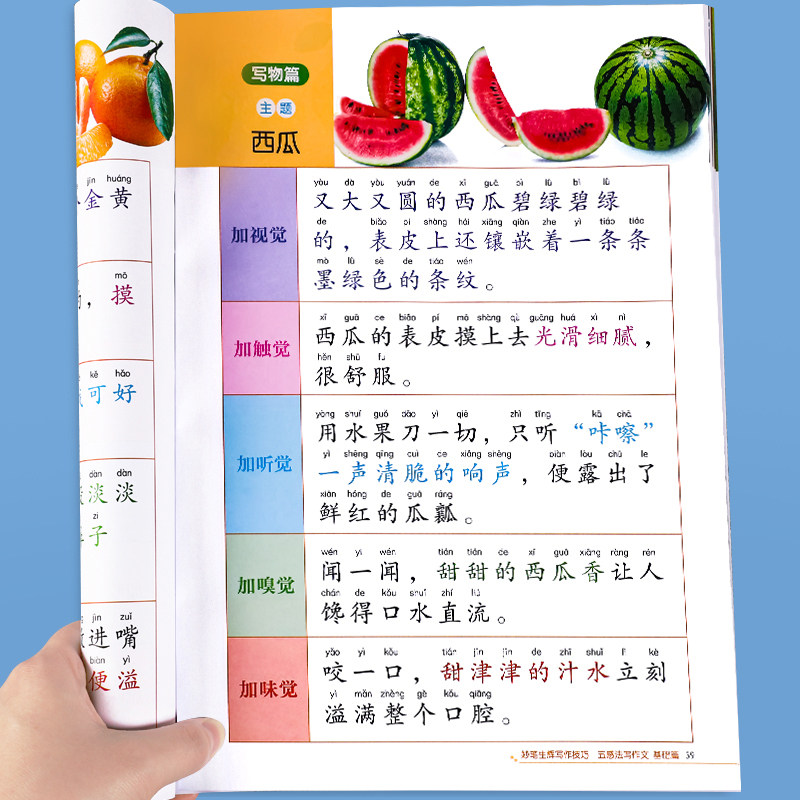 小学生扩句法五感法写作文好词好句好段思维导图写作技巧与方法专项训练小学一二三四五六年级高分作文素材积累作文大全每日晨读