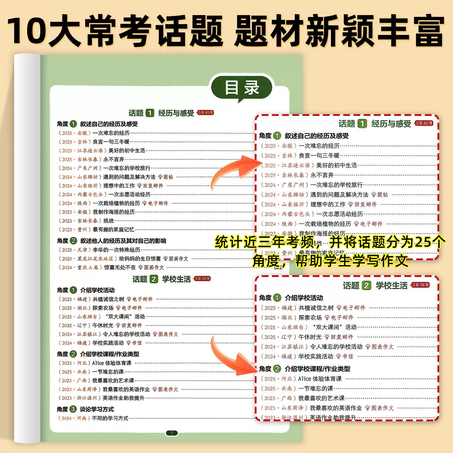 2026新版一本初中英语满分作文七八九年级上册下册人教版教材同步中考英语真题优秀满分作文范文大全初一初二三写作技巧专项训练书