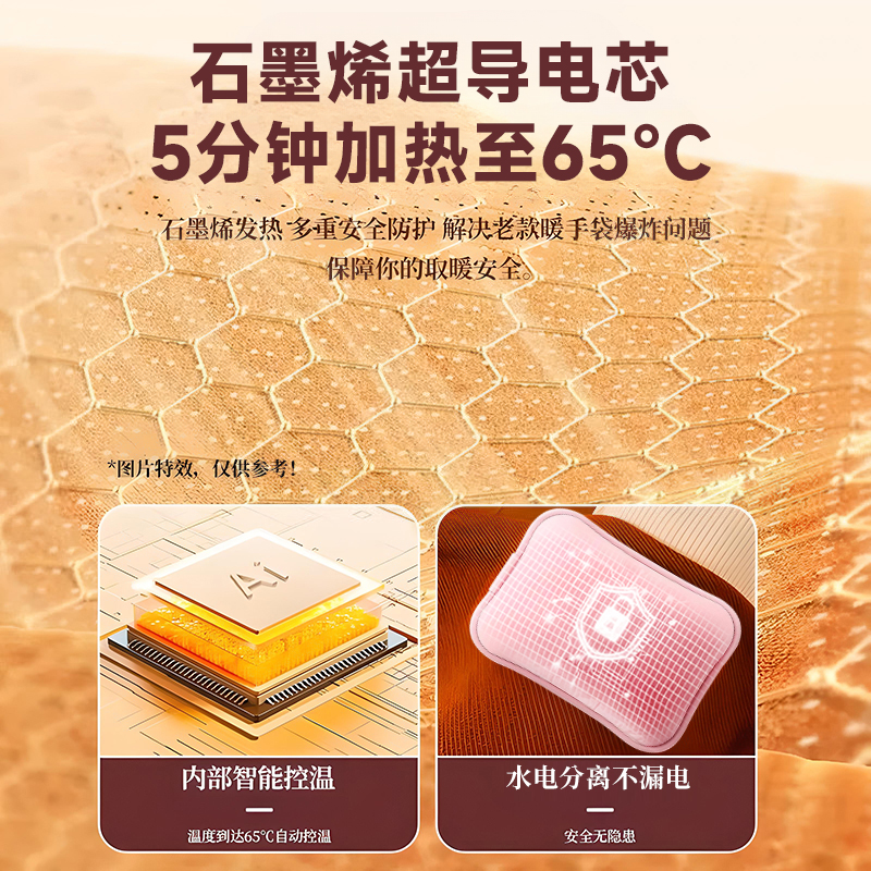 奥克斯石墨烯热水袋充电式2025新款暖手宝防爆暖水袋敷肚子暖宝宝