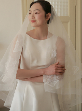 Yesdress新娘结婚中长款双层蕾丝婚礼头纱