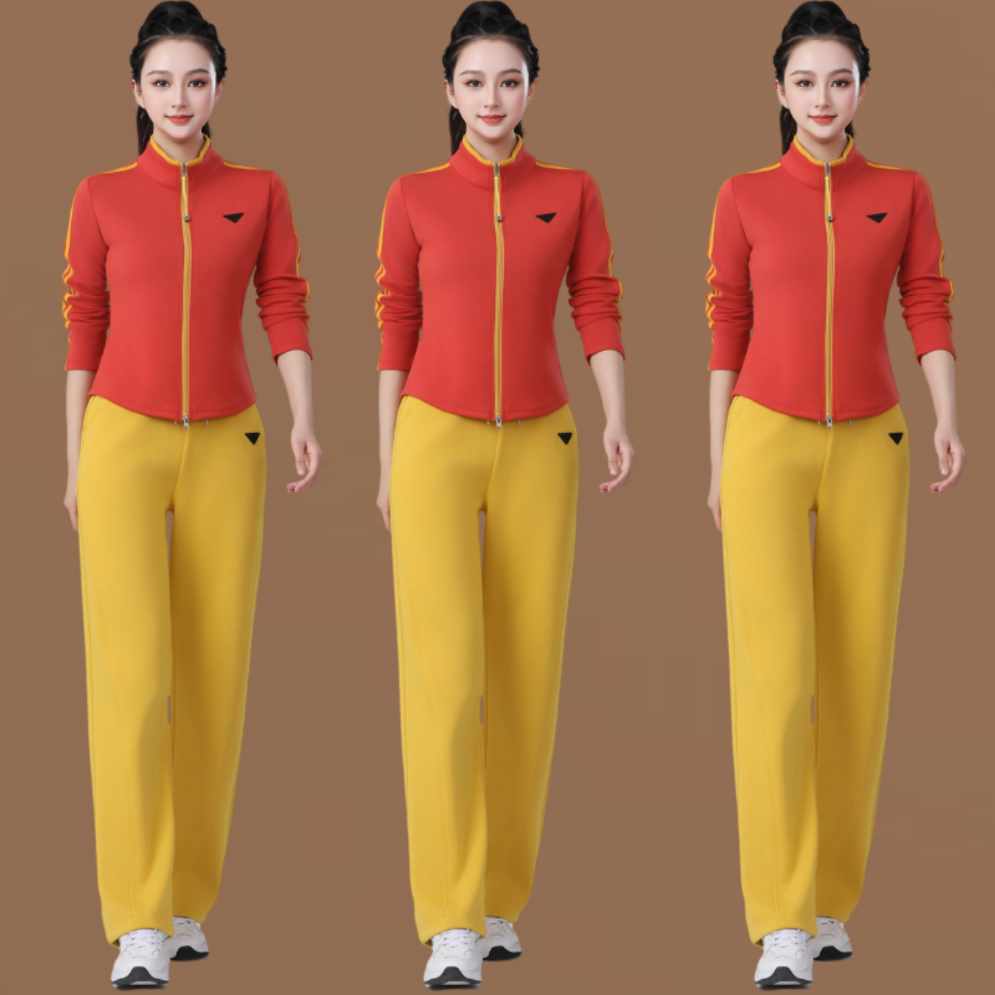 2025春新款鬼步舞修身外套运动跳操广场舞套装健身操广场舞服开衫 - 图1