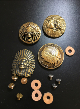 装饰扣财布扣纯铜皮具箱包印第安