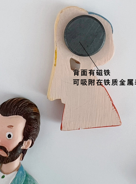 梵高名画立体可爱卡通冰箱贴